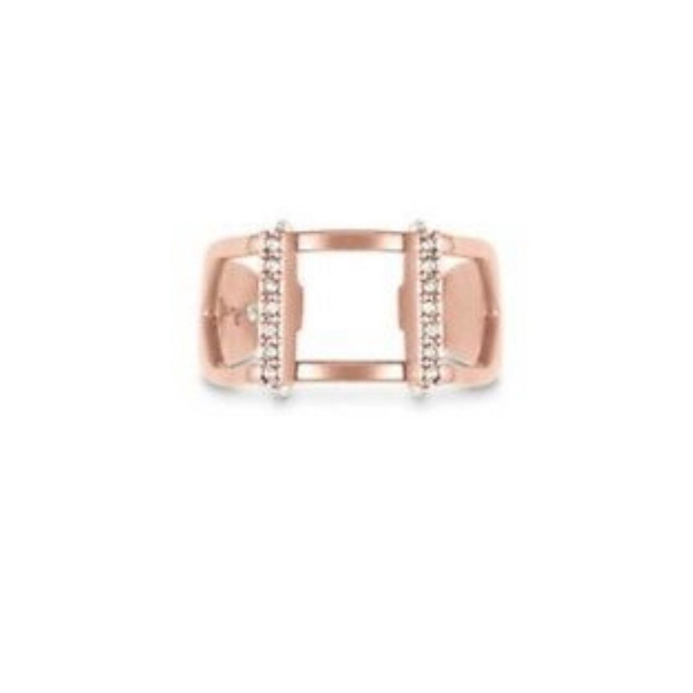Rose Gold Adjustable Pave Ring